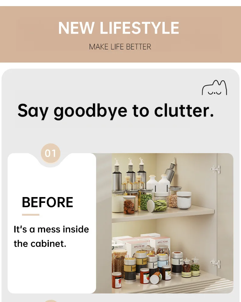 Kitchen Storage metal holder with Slide Rails