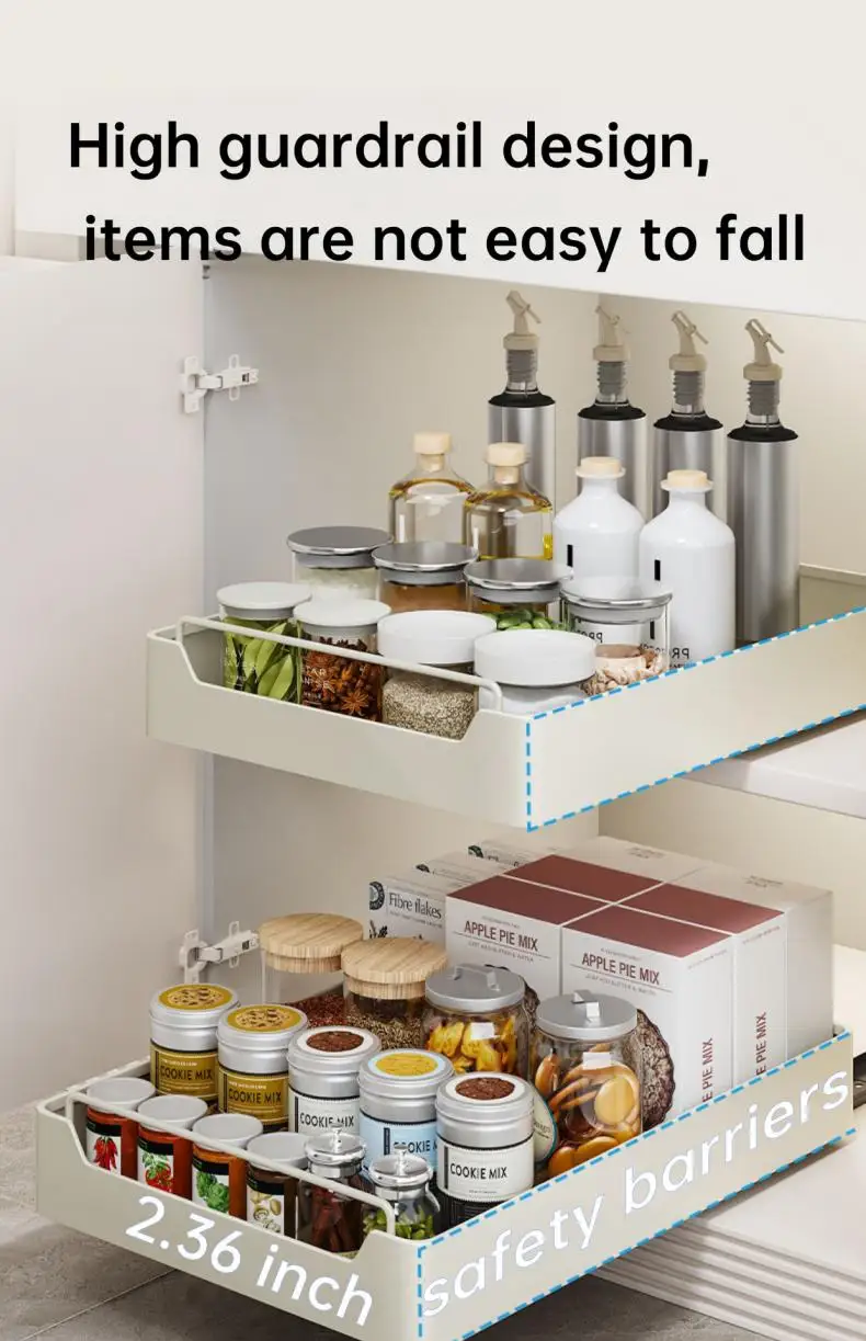 Kitchen Storage metal holder with Slide Rails