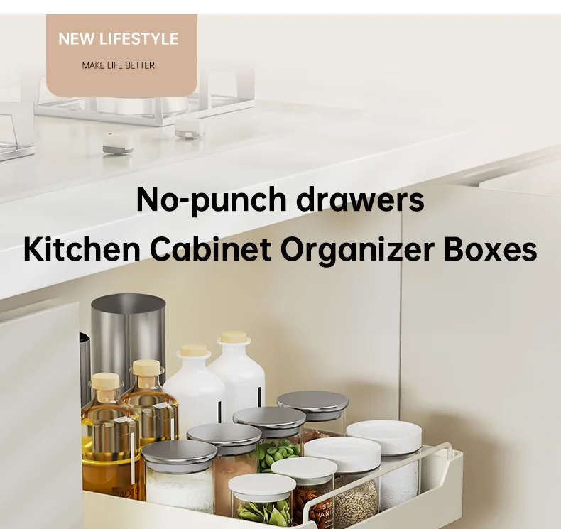 Kitchen Storage metal holder with Slide Rails