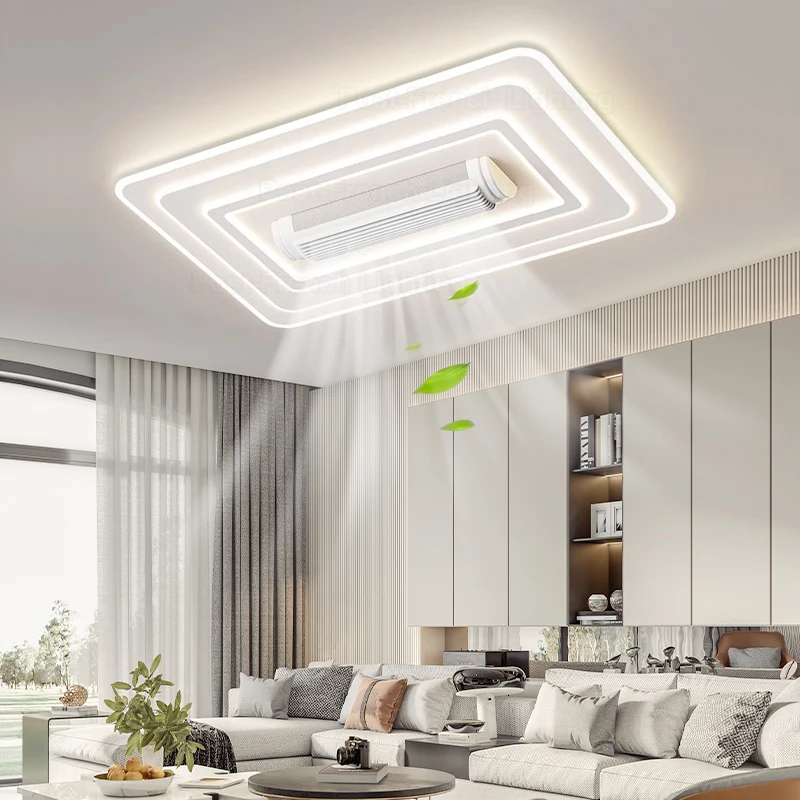 LED Invisible Bladeless Ceiling Fan Chandelier Smart Home Decoration LIGHTING Blade Color : Round 47cm|Square 47cm|Large 105x65cm|Pink LED Invisible Bladeless Ceiling Fan Chandelier Smart Home Decoration LIGHTING Blade Color : Round 47cm|Square 47cm|Large 105x65cm|Pink