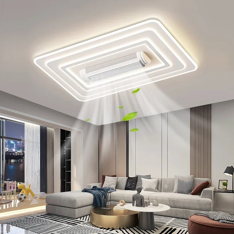 LED Invisible Bladeless Ceiling Fan Chandelier Smart Home Decoration LIGHTING Blade Color : Round 47cm|Square 47cm|Large 105x65cm|Pink LED Invisible Bladeless Ceiling Fan Chandelier Smart Home Decoration LIGHTING Blade Color : Round 47cm|Square 47cm|Large 105x65cm|Pink