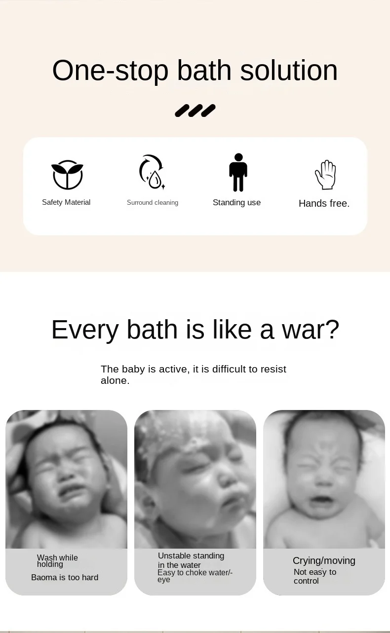 LazyChild Adjustable Foldable Baby Shower Rack for Baby Bath Anti Slip Household Children's Silicone Shower Rack Bathtub