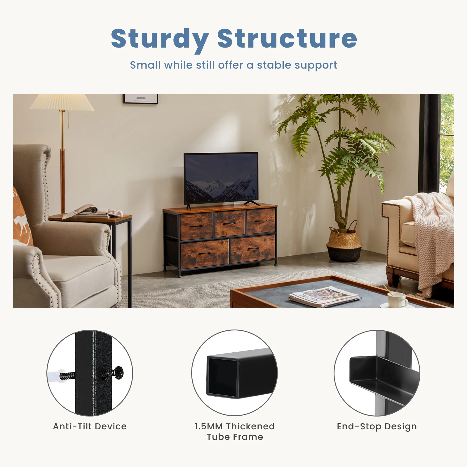 Living Room Display Cabinet Layers With 5 Fabric Drawers Living Room Display Cabinet Layers With 5 Fabric Drawers