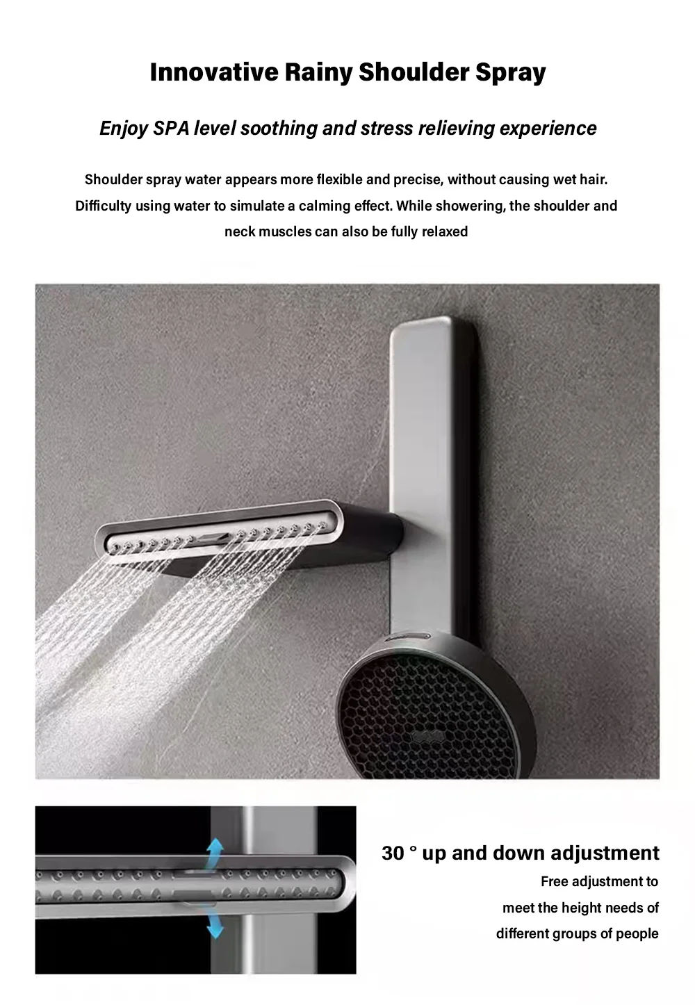 Luxury Spa Jet Shower System LED Display Copper Mixer Smart Bathroom Faucet