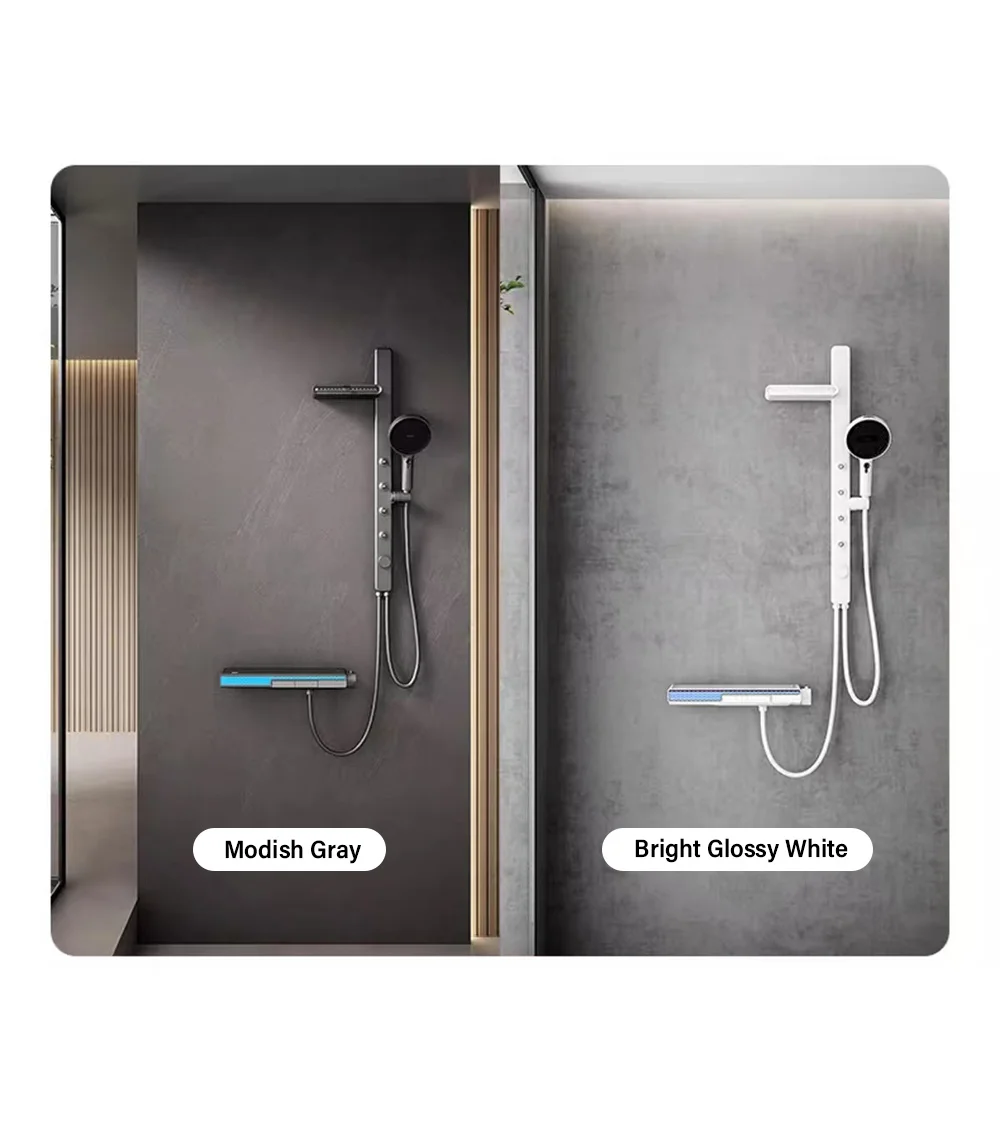 Luxury Spa Jet Shower System LED Display Copper Mixer Smart Bathroom Faucet