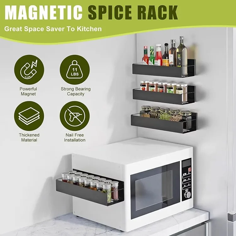 Magnetic Storage Shelf for Refrigerator Washing Machine Kitchen Side Hanging Rack Multifunctional Household Organizer