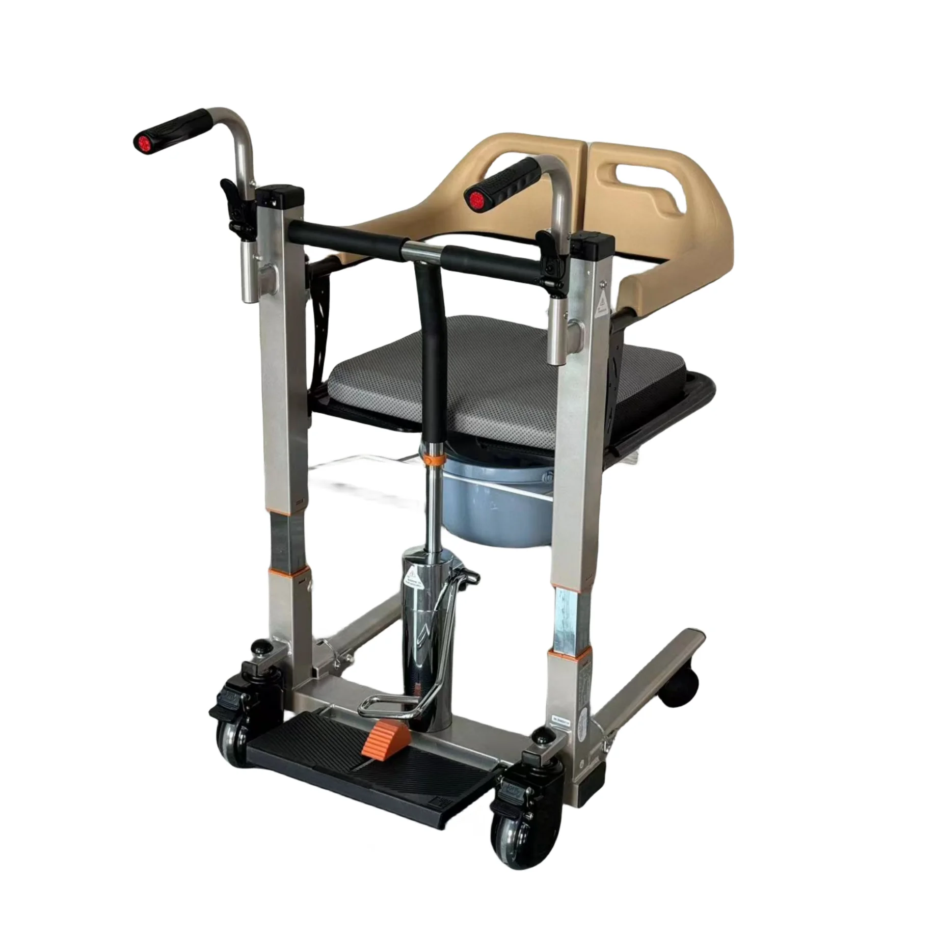 Manual Multi-function Hoist Lifting Wheelchair HOME CARE Color : steel-orange Manual Multi-function Hoist Lifting Wheelchair HOME CARE Color : steel-orange
