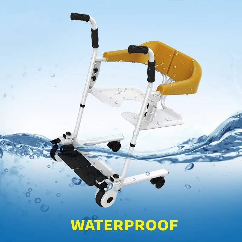 Manual Patient Transfer Chair Lift Wheelchair With Toilet Commode For Elderly Disabled