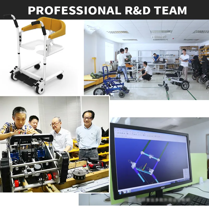 Manual Patient Transfer Chair Lift Wheelchair With Toilet Commode For Elderly Disabled