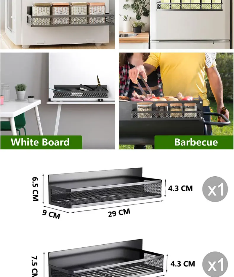 Metal Magnetic Spice Storage Rack for Refrigerator Oven