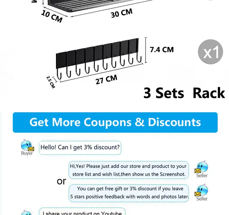 Metal Magnetic Spice Storage Rack for Refrigerator Oven