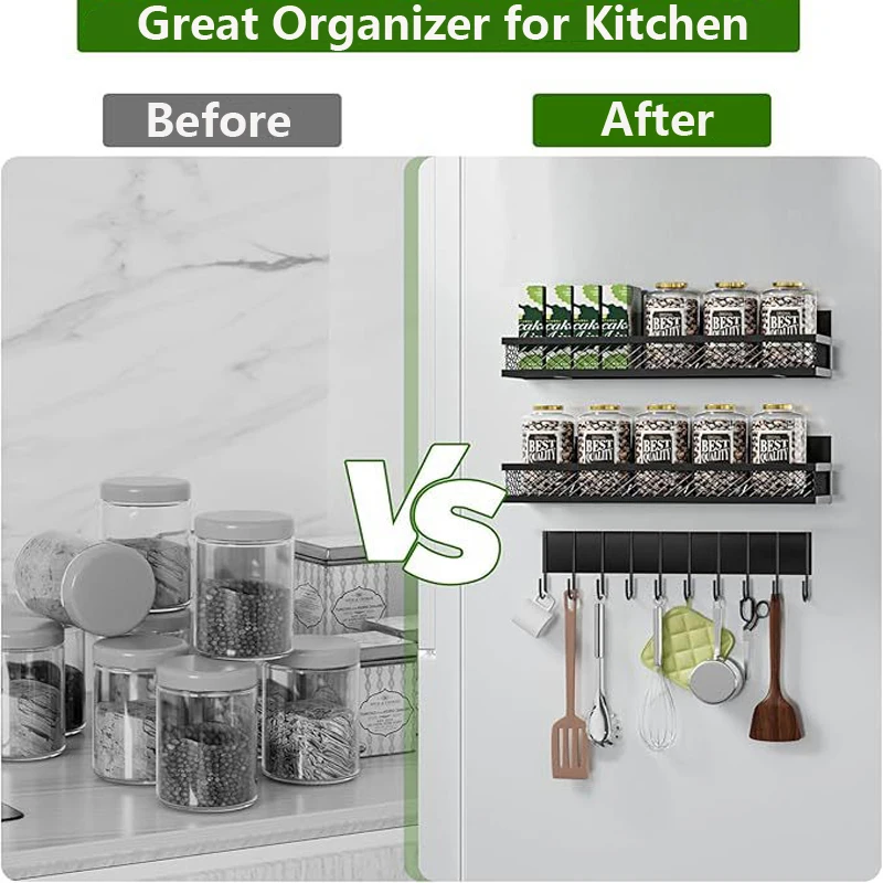 Metal Magnetic Spice Storage Rack for Refrigerator Oven Color : 3 differents Sets|1 rack 1 big Hook|3 Sets|2 Sets 4hooks Metal Magnetic Spice Storage Rack for Refrigerator Oven Color : 3 differents Sets|1 rack 1 big Hook|3 Sets|2 Sets 4hooks