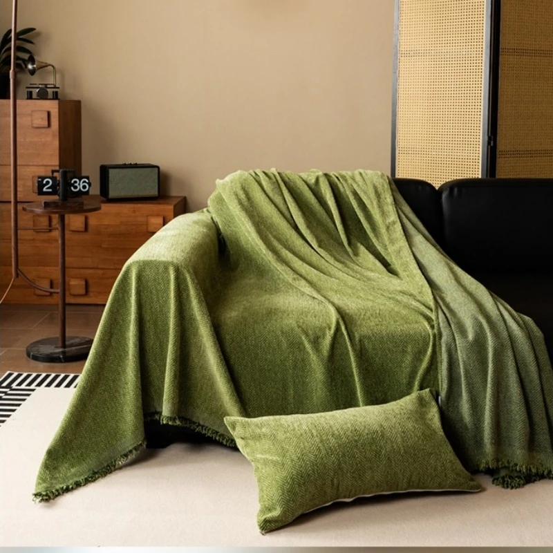 Minimalist Herribone Style Chenille Sofa Towel with Tassels Edge Sofa Cover LINENS & BEDDING Color : Ivory|Blue|Green|Brown|Grey Minimalist Herribone Style Chenille Sofa Towel with Tassels Edge Sofa Cover LINENS & BEDDING Color : Ivory|Blue|Green|Brown|Grey