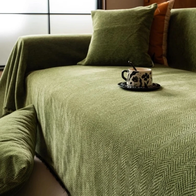 Minimalist Herribone Style Chenille Sofa Towel with Tassels Edge Sofa Cover LINENS & BEDDING Color : Ivory|Blue|Green|Brown|Grey Minimalist Herribone Style Chenille Sofa Towel with Tassels Edge Sofa Cover LINENS & BEDDING Color : Ivory|Blue|Green|Brown|Grey