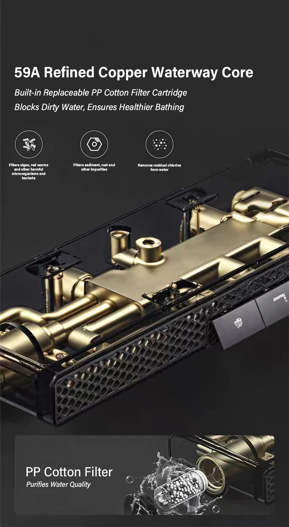 Modern Back Jet Shower System SPA Massage Split Bathroom Faucet Mixer Taps Smart LED Display Bathtub Complete Shower Column Set