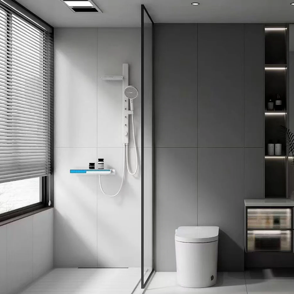 Modern Back Jet Shower System SPA Massage Split Bathroom Faucet Mixer Taps Smart LED Display Bathtub Complete Shower Column Set