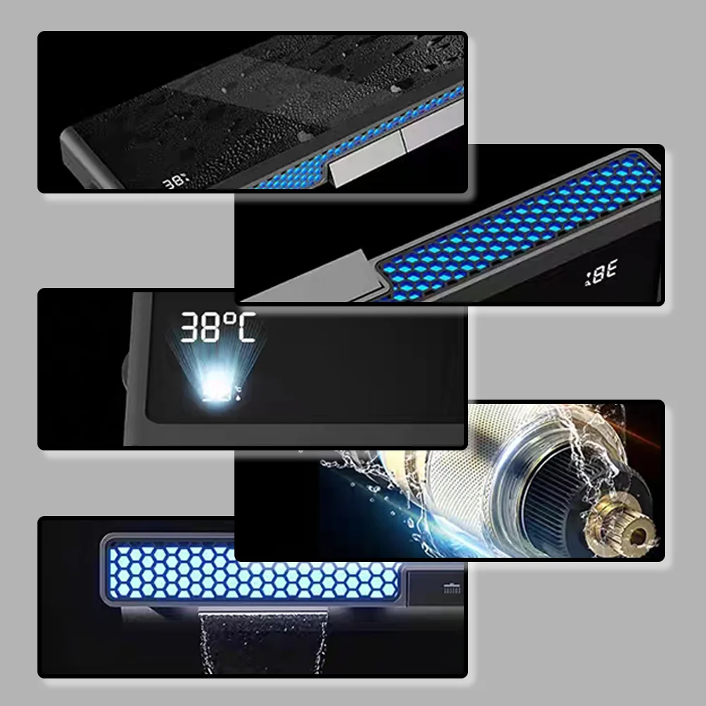 Modern Back Jet Shower System SPA Massage Split Bathroom Faucet Mixer Taps Smart LED Display Bathtub Complete Shower Column Set