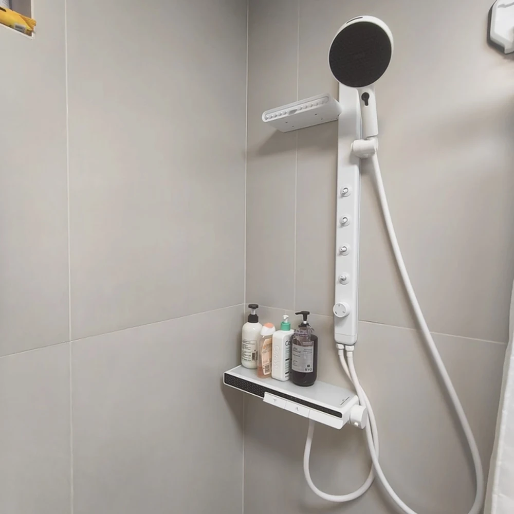 Modern Back Jet Shower System SPA Massage Split Bathroom Faucet Mixer Taps Smart LED Display Bathtub Complete Shower Column Set