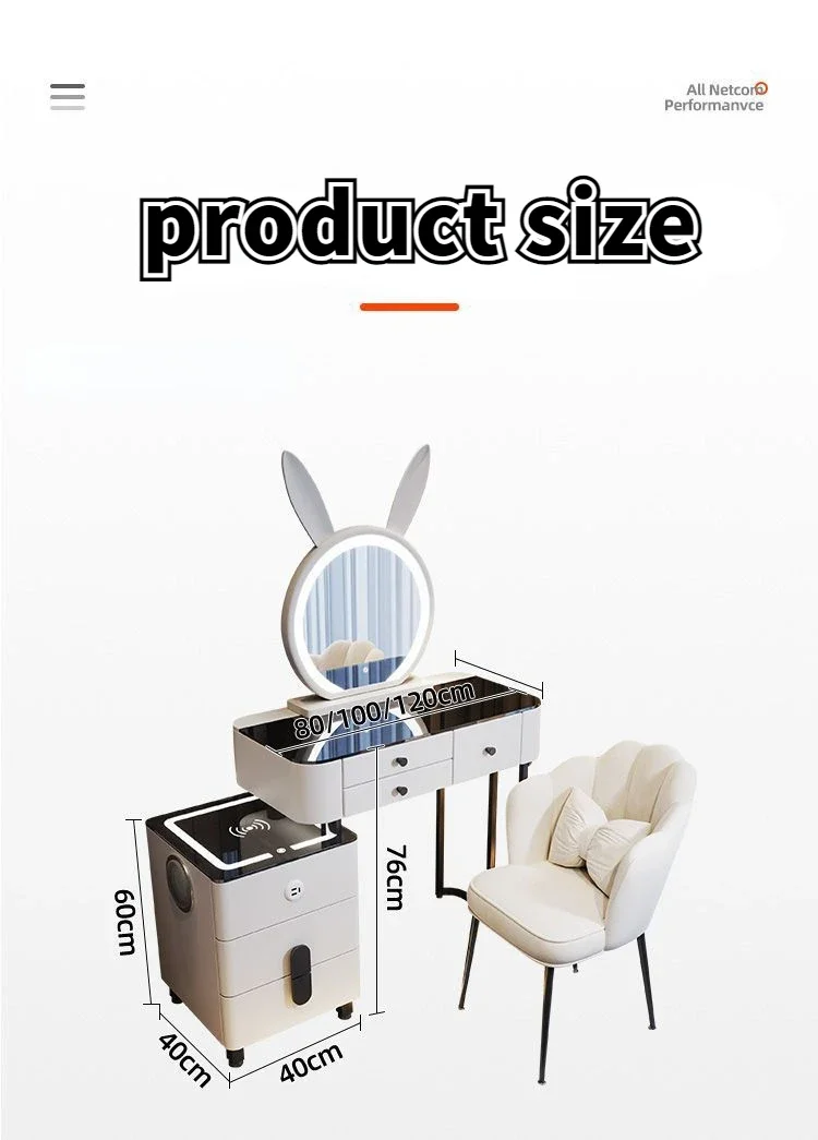 Modern Dressing Table with Smart Wireless Charging