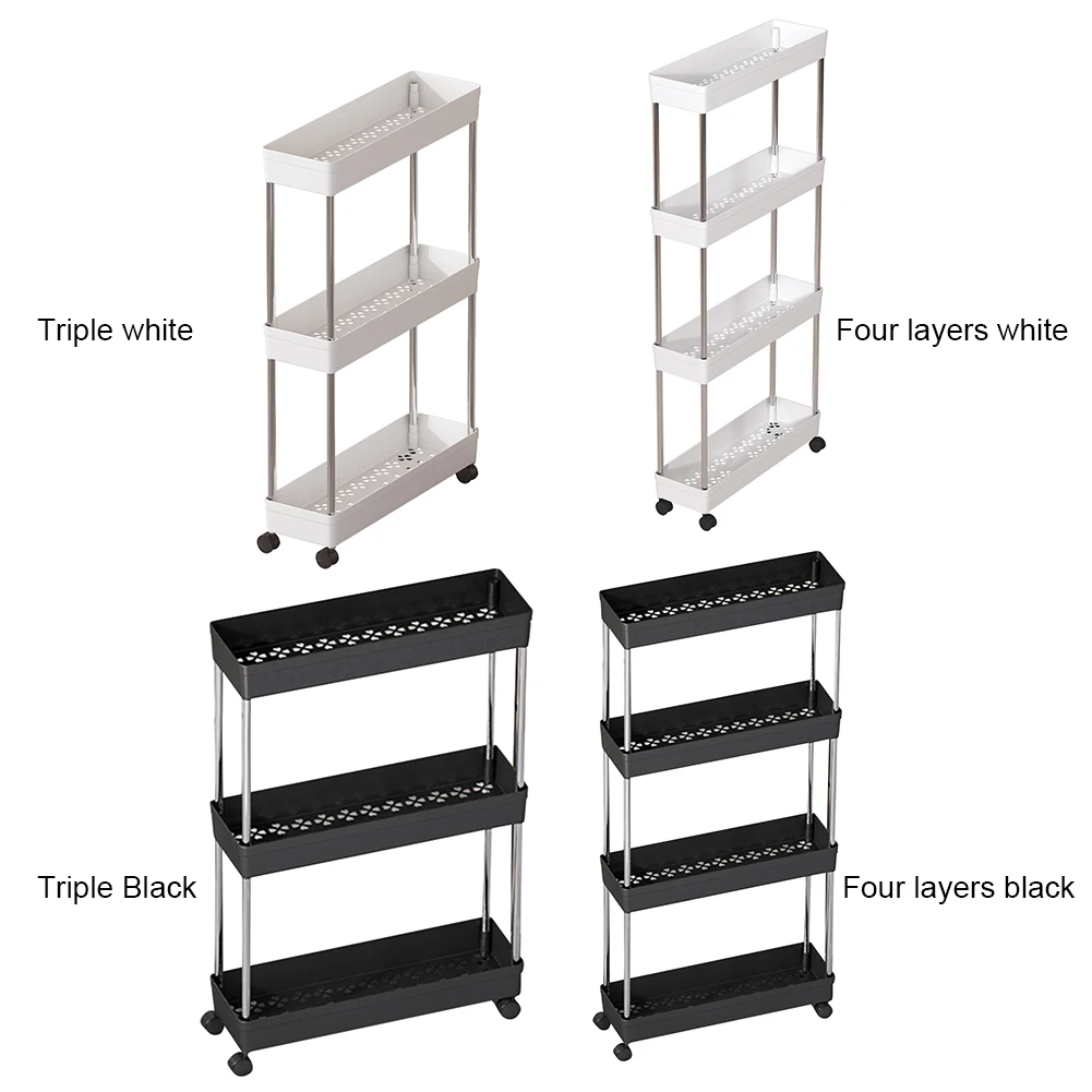 Multi-Layer Trolley Rack with Wheels Movable Storage Organizer