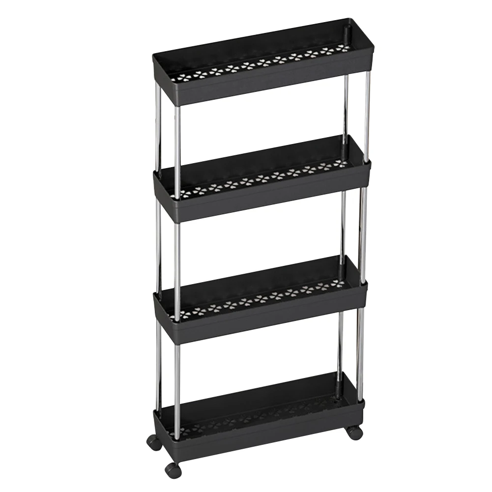 Multi-Layer Trolley Rack with Wheels Movable Storage Organizer