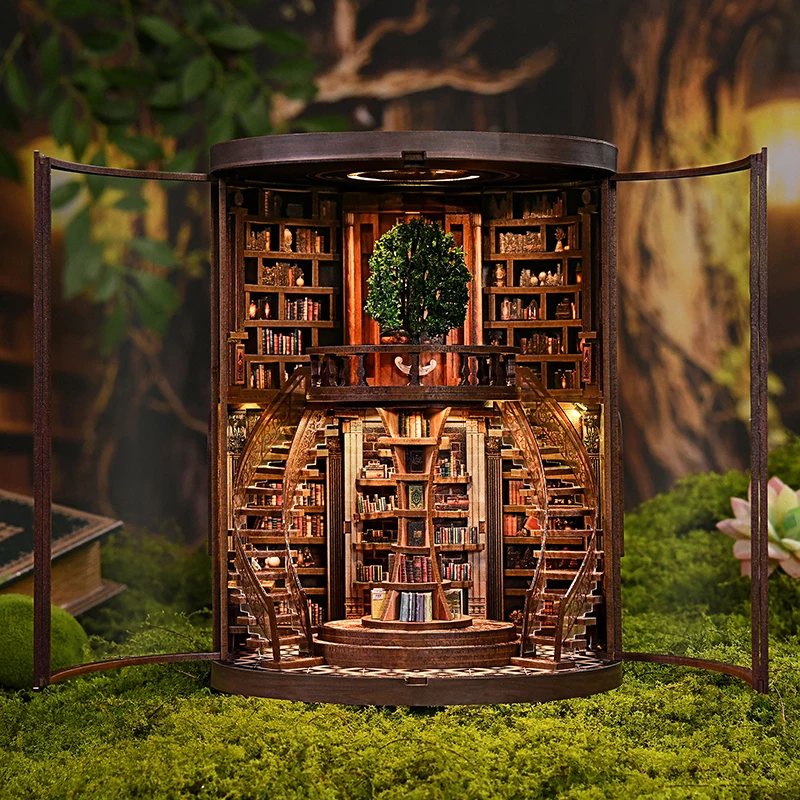 NEW DIY Wooden Book Nook Figurines FIGURINES & MINIATURES Color : AH01-005-s NEW DIY Wooden Book Nook Figurines FIGURINES & MINIATURES Color : AH01-005-s