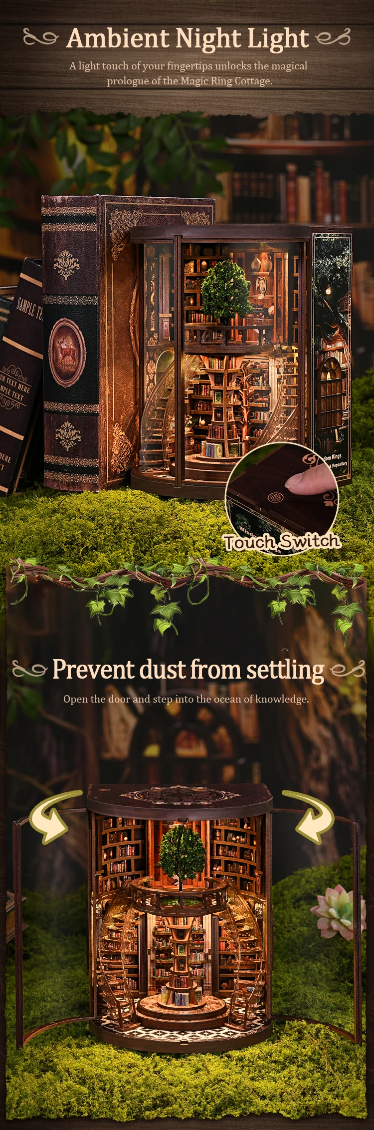 NEW DIY Wooden Book Nook Figurines NEW DIY Wooden Book Nook Figurines