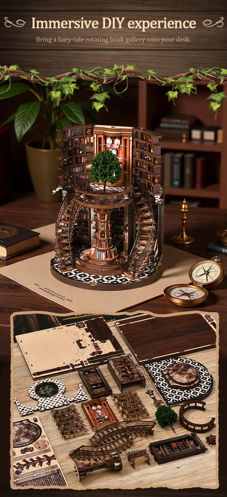 NEW DIY Wooden Book Nook Figurines NEW DIY Wooden Book Nook Figurines