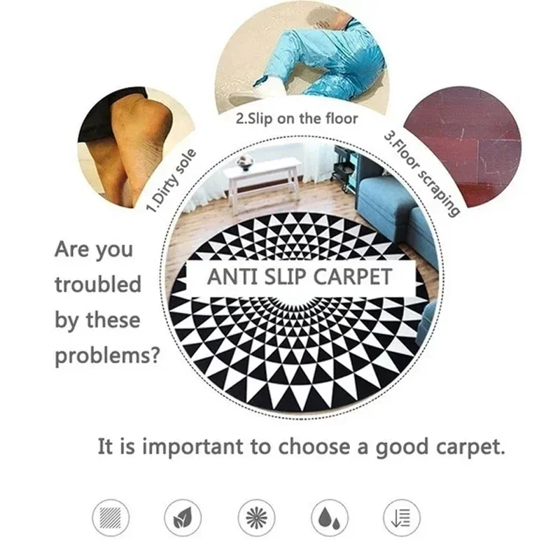 New 3D Visual Illusion Spiral Rug Floor Mats for Bedroom Living Room Decoration New 3D Visual Illusion Spiral Rug Floor Mats for Bedroom Living Room Decoration