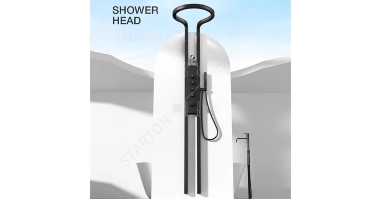 New Black Silver Multifunction Rainfalll Piano Key Hot and Cold Sprinkler Massage Shower Head Sets System Panel