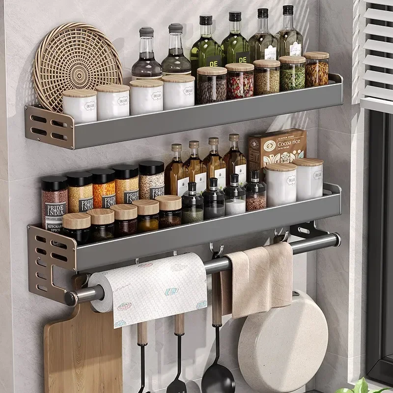 New Kitchen Storage Rack Seasoning Rack Wall-Mounted Condiment Multi-Functional Household kitchen organizer Storage Rack Color : 30cm A|50cm A|30cm B|40cm A|50cm B|40cm B New Kitchen Storage Rack Seasoning Rack Wall-Mounted Condiment Multi-Functional Household kitchen organizer Storage Rack Color : 30cm A|50cm A|30cm B|40cm A|50cm B|40cm B