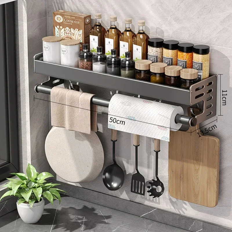 New Kitchen Storage Rack Seasoning Rack Wall-Mounted Condiment Multi-Functional Household kitchen organizer Storage Rack Color : 30cm A|50cm A|30cm B|40cm A|50cm B|40cm B New Kitchen Storage Rack Seasoning Rack Wall-Mounted Condiment Multi-Functional Household kitchen organizer Storage Rack Color : 30cm A|50cm A|30cm B|40cm A|50cm B|40cm B