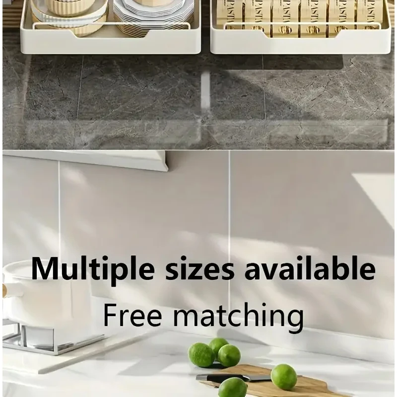 New Kitchen Storage Rack with Slide Rails Pull-out Kitchen Drawer Type Storage Tray Spice Box Storage Rack Cabinets Organizer