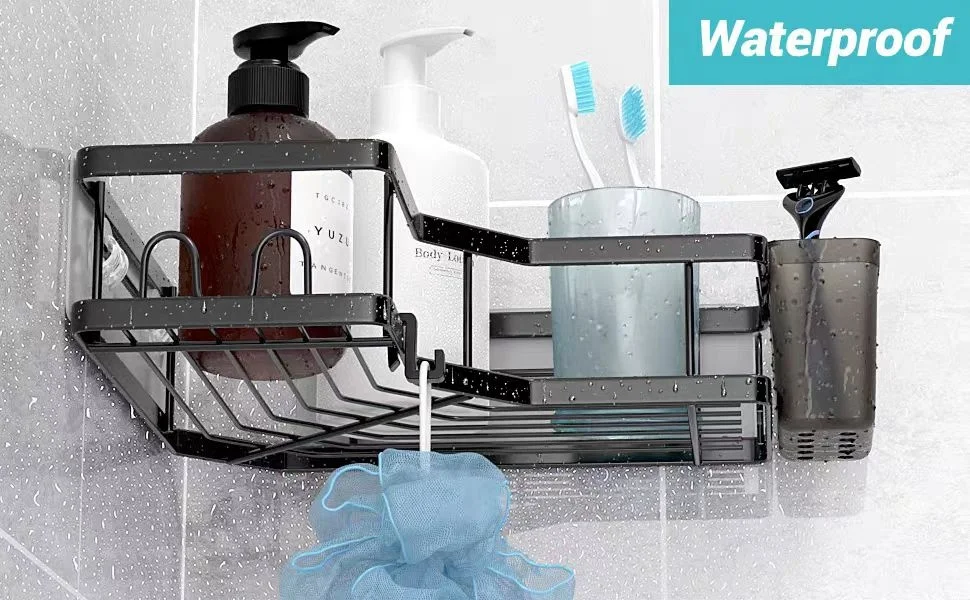 No Drilling Stainless Steel Triangle Double Layer Shelf