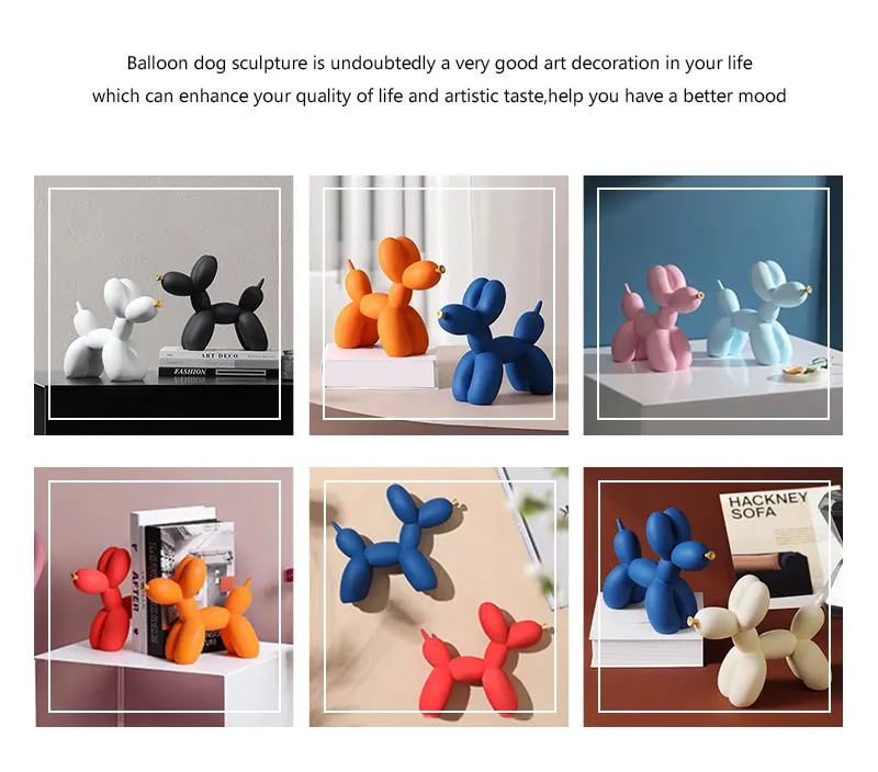 Nordic Balloon Dog Figurines for Interior