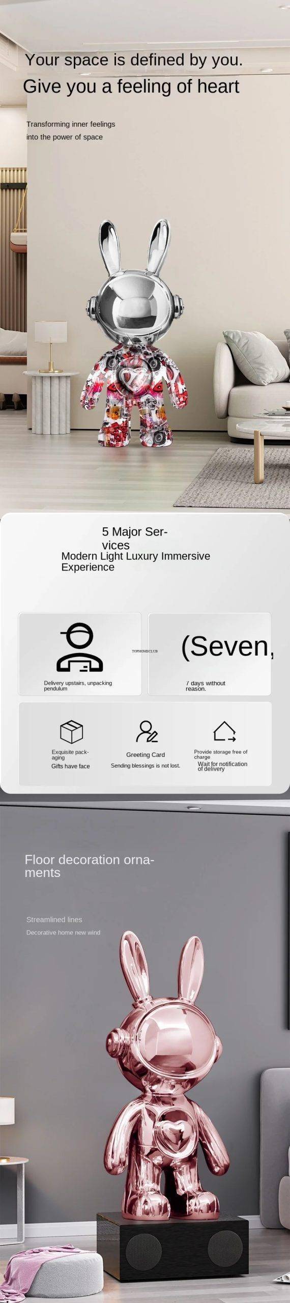 Nordic Cartoon Rabbit Statue