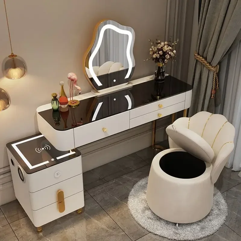 Nordic Glass Luxury Dressing Table with Smart Wireless Charging Color : white gold 100cm B|white gold 120cm B|white gold 120cm A|white gold 80cm B|white gold 80cm A|white gold 100cm A|Intelligent ark|white gold 100cm D|white gold 120cm D|gray black 80cm B|gray black 100cm B|gray black 100cm A|gray black 120cm A|white gold 120cm C|gray black 80cm A|white gold 80cm C|white gold 100cm C|gray black 120cm D|white gold 80cm D|gray black 80cm D|gray black 100cm D|gray black 100cm C|gray black 120cm C|gray black 120cm B|gray black 80cm C Nordic Glass Luxury Dressing Table with Smart Wireless Charging Color : white gold 100cm B|white gold 120cm B|white gold 120cm A|white gold 80cm B|white gold 80cm A|white gold 100cm A|Intelligent ark|white gold 100cm D|white gold 120cm D|gray black 80cm B|gray black 100cm B|gray black 100cm A|gray black 120cm A|white gold 120cm C|gray black 80cm A|white gold 80cm C|white gold 100cm C|gray black 120cm D|white gold 80cm D|gray black 80cm D|gray black 100cm D|gray black 100cm C|gray black 120cm C|gray black 120cm B|gray black 80cm C