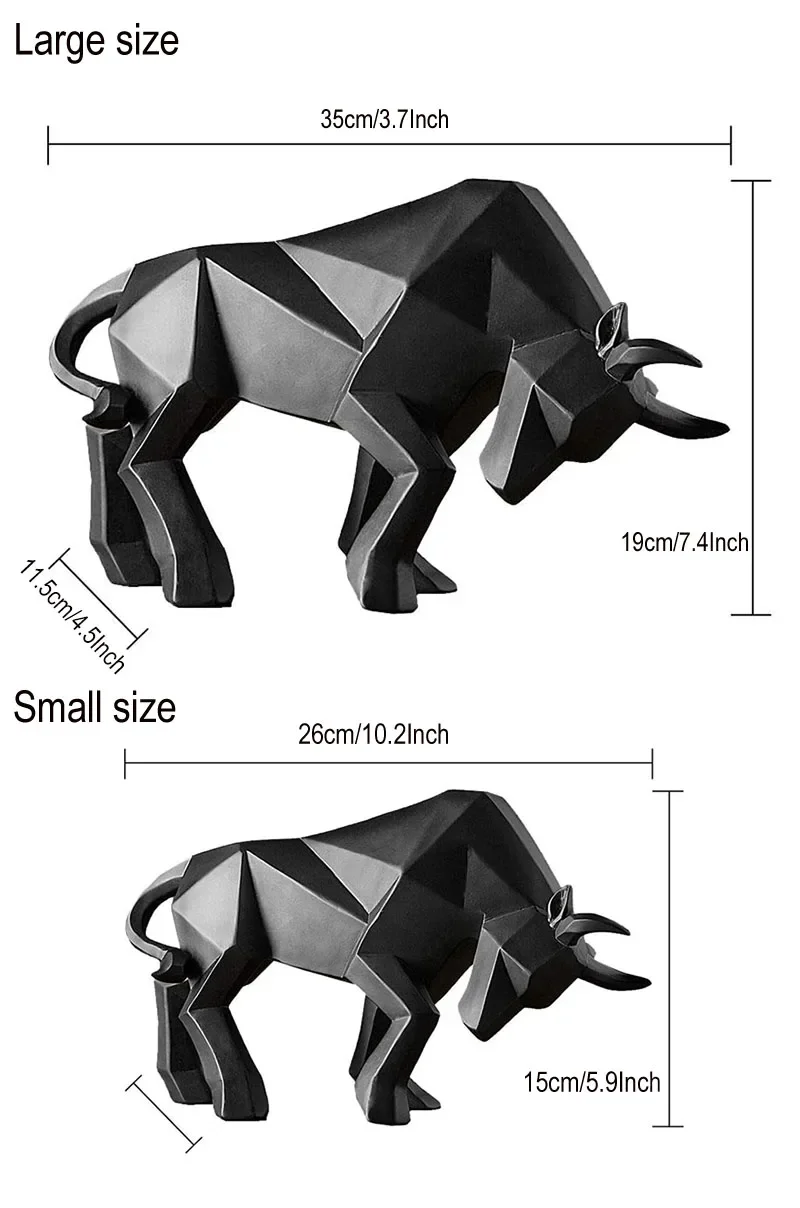 Nordic Modern Simple Resin Bull Ornaments