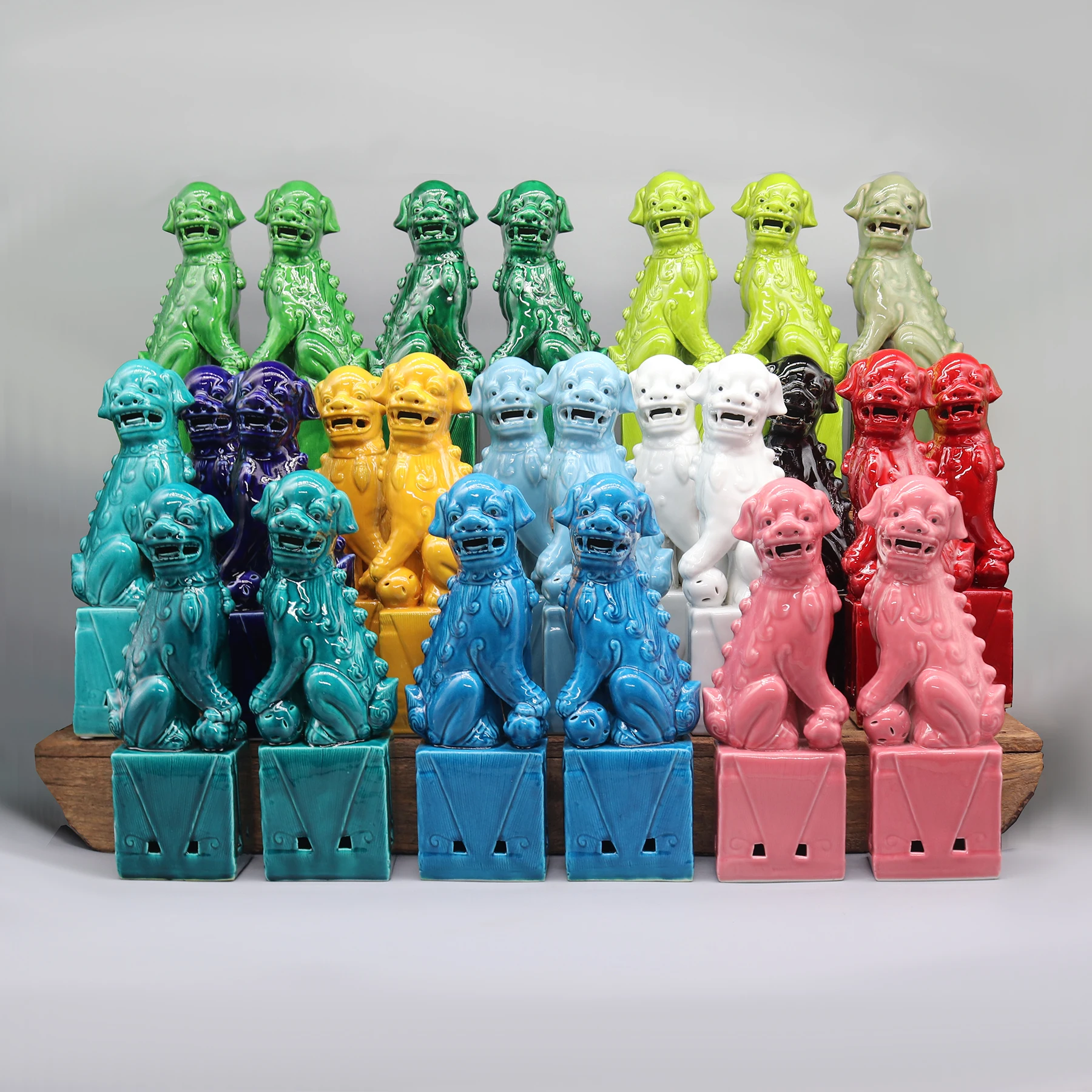 Pair of Foo Dogs Fu Dogs Buddha Dogs FIGURINES & MINIATURES Size : 10X6X27 cm Pair of Foo Dogs Fu Dogs Buddha Dogs FIGURINES & MINIATURES Size : 10X6X27 cm