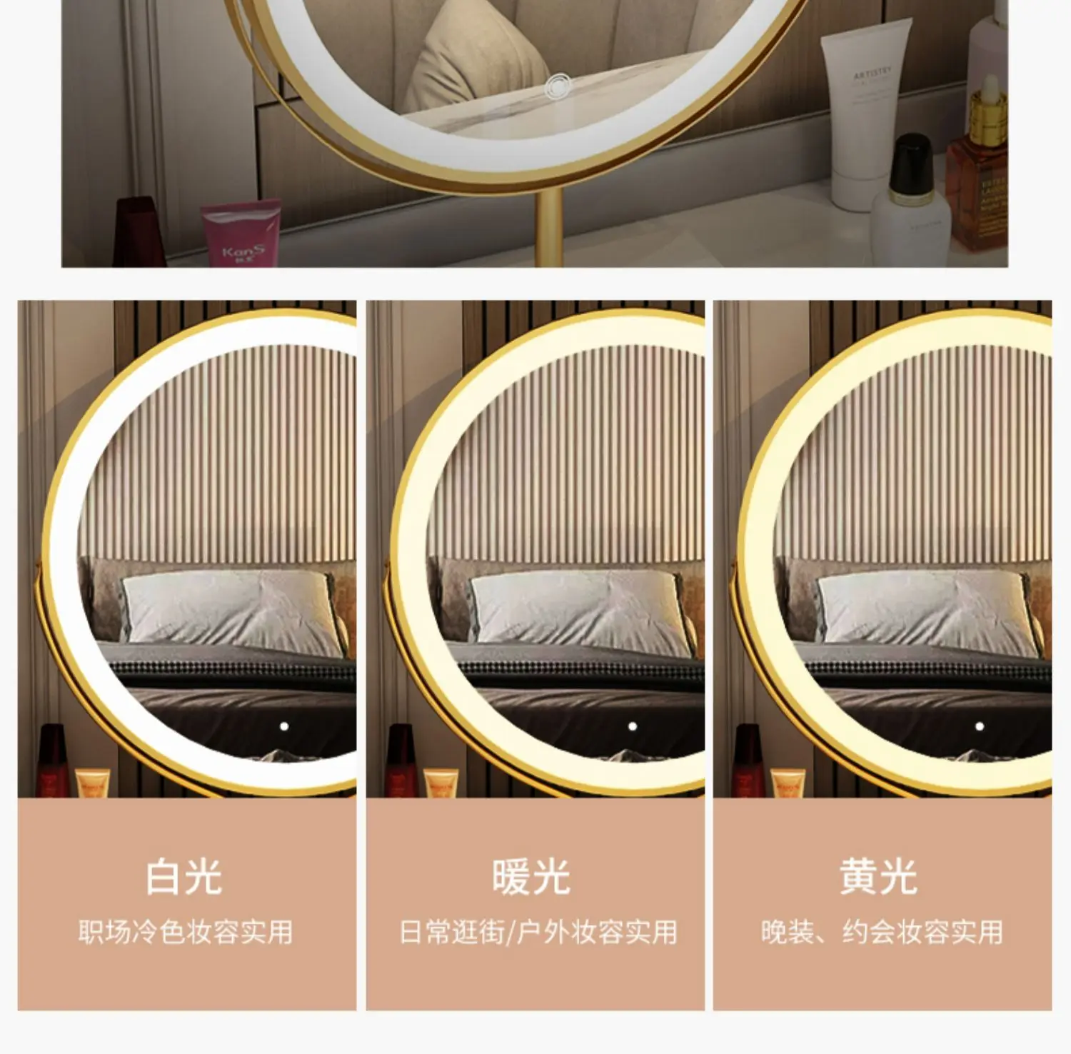 Pink White Vanity Table Women Luxury