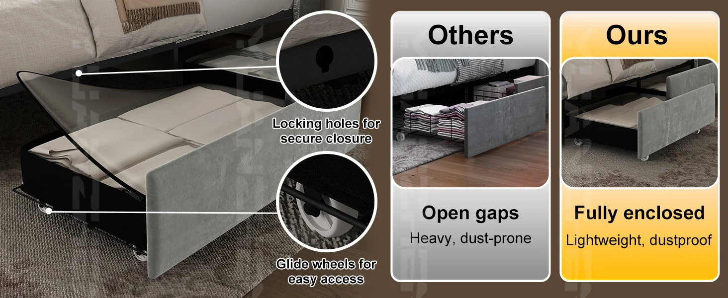 Queen LED Bed Frame with Galaxy Projector