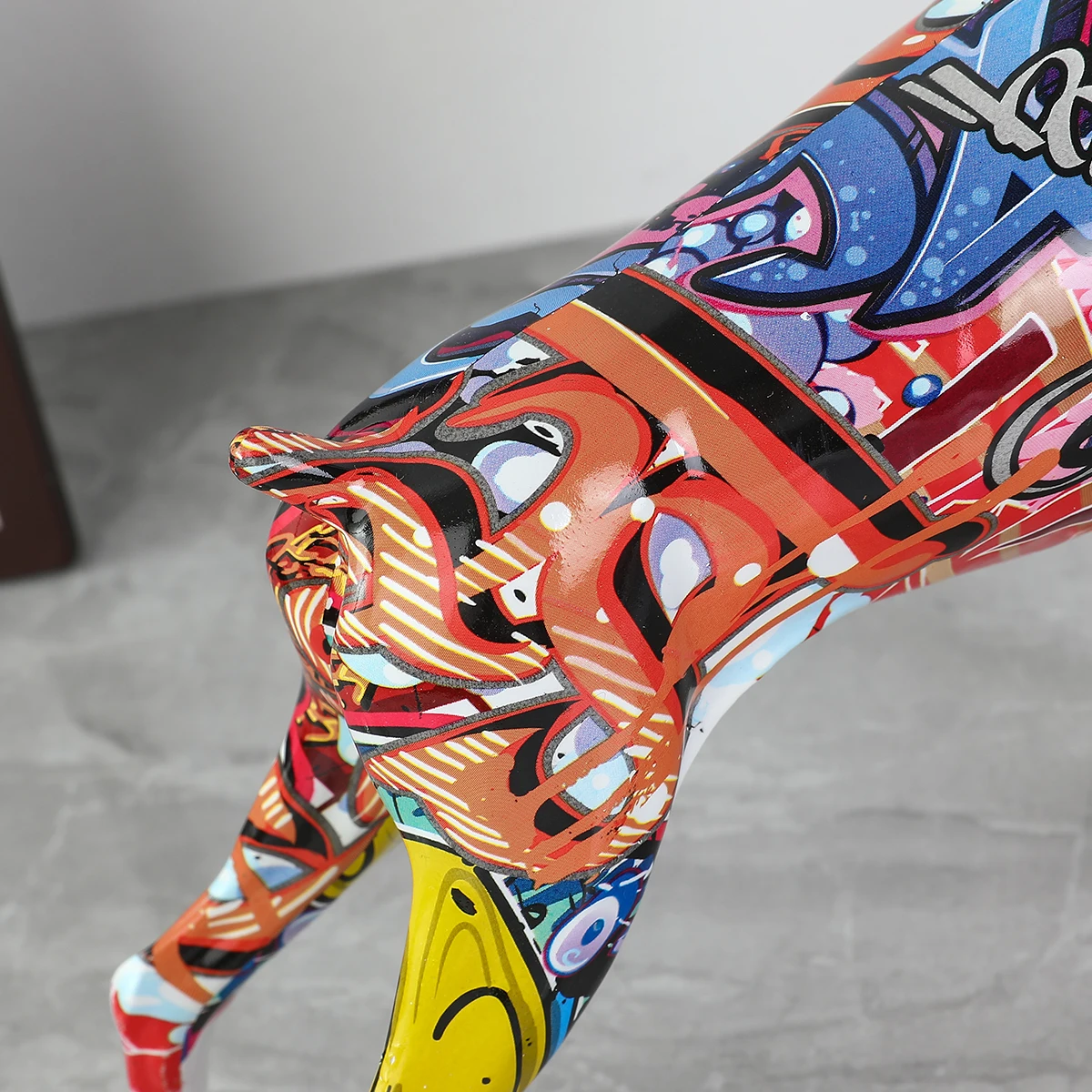 Simple Creative Painted Graffiti Color Doberman Dog Statue