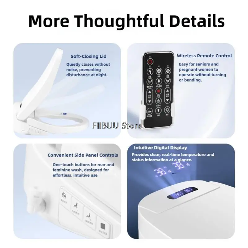 Smart Bidet Toilet Seat with Instant Heating Remote Control BATHROOM ACCESSORIES Smart Bidet Toilet Seat with Instant Heating Remote Control BATHROOM ACCESSORIES