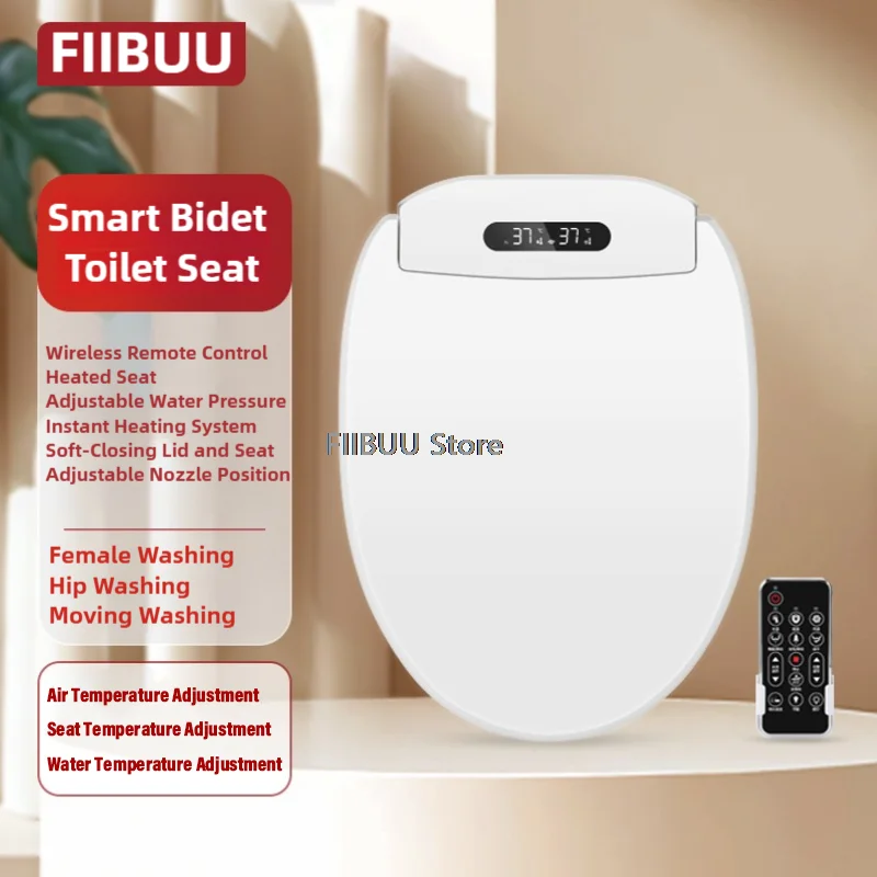 Smart Bidet Toilet Seat with Instant Heating Remote Control