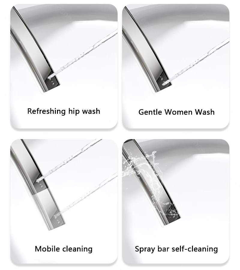 Smart Toilet Bidet with Auto Flush Heated Seat Warm Water Sprayer