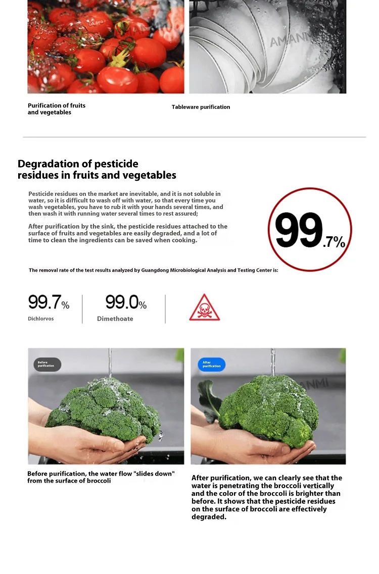 Stainless Steel Kitchen Sink Multifunctional Smart Double slot Purification Sterilized Fruit Stainless Steel Kitchen Sink Multifunctional Smart Double slot Purification Sterilized Fruit