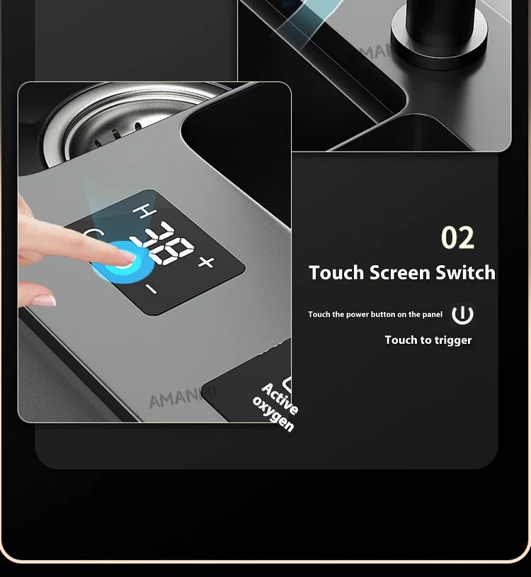 Stainless Steel Kitchen Sink Multifunctional Smart Double slot Purification Sterilized Fruit Stainless Steel Kitchen Sink Multifunctional Smart Double slot Purification Sterilized Fruit