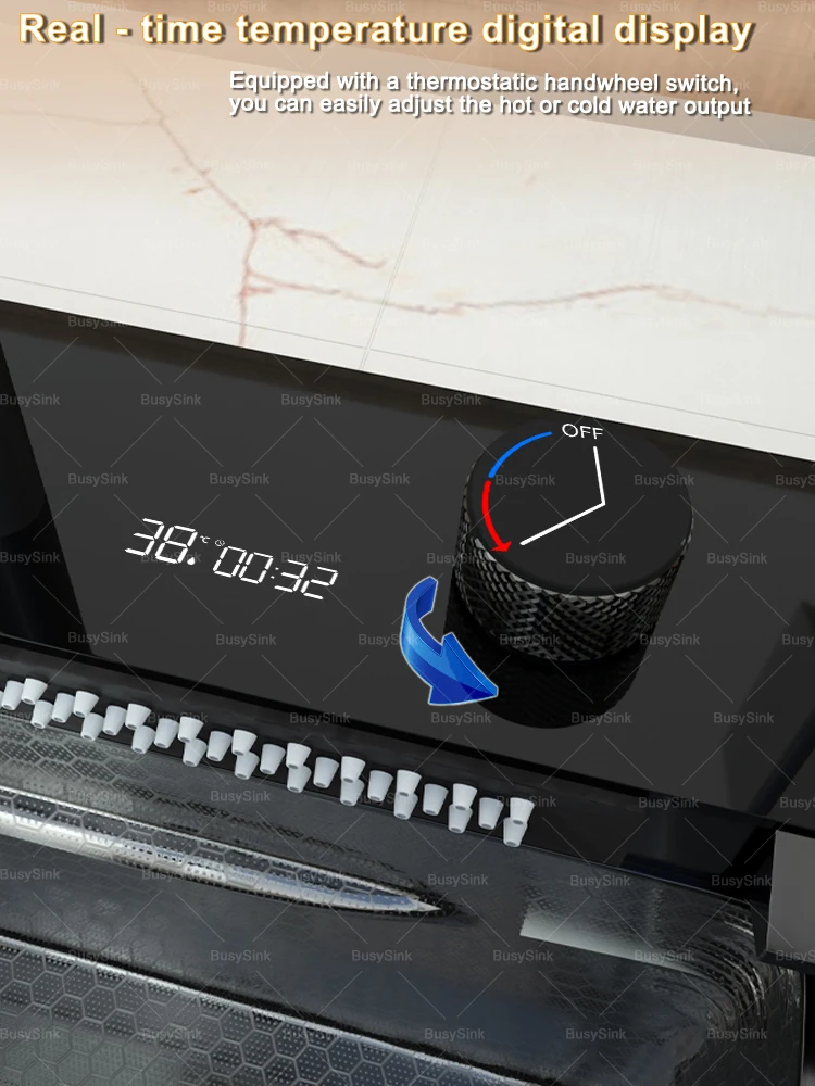 Stainless Steel Kitchen Sink Waterfall Wash Vegetables Basin Intelligent Digital Display Stainless Steel Kitchen Sink Waterfall Wash Vegetables Basin Intelligent Digital Display