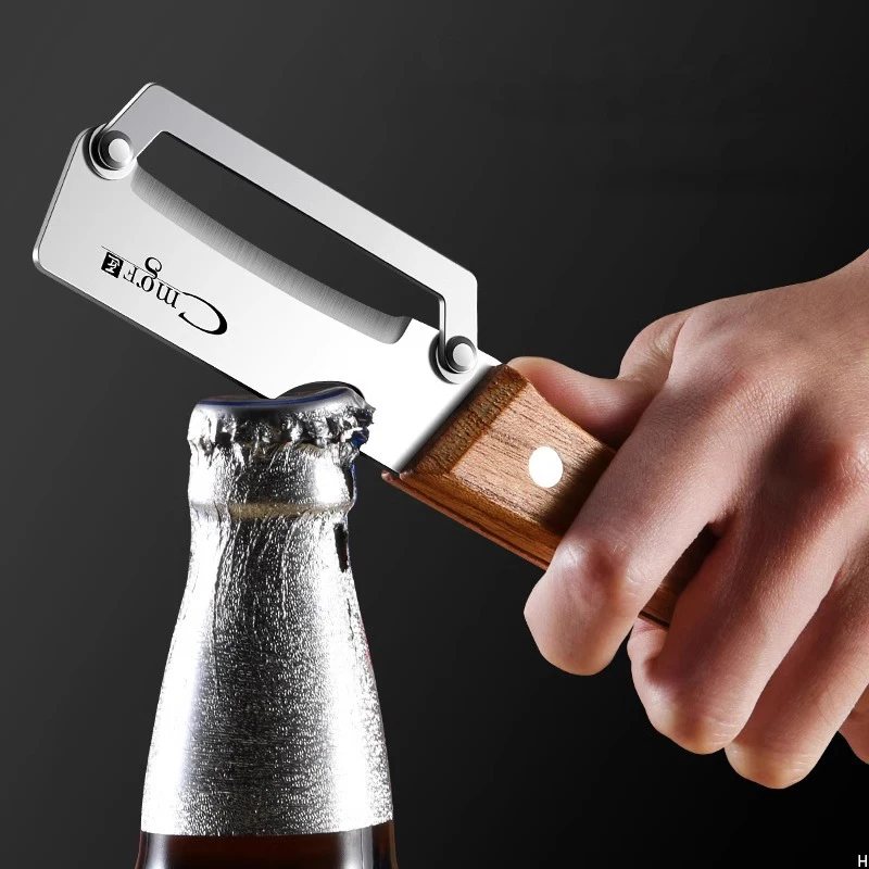 Stainless steel peeler with wooden handle for peeling and slicing fruits and vegetables