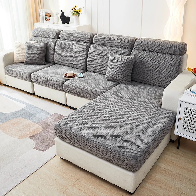 Thicken Sofa Seat Cushion Cover Jacquard Chair Cover